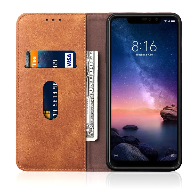 Xiaomi 5X 6X 6A A1 A2 lite 7 8 lite 8 se 9 PocoPhone F1 Redmi 4X note 5, 6, 7, Pro 5Plus кожаный чехол-портмоне с откидной крышкой карман Защитный чехол