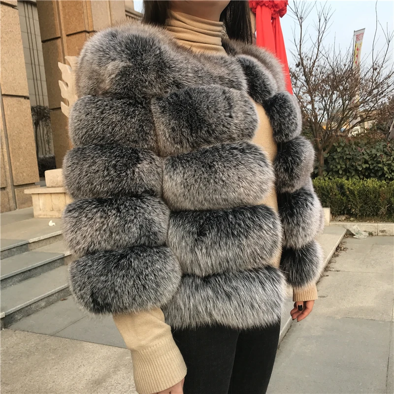 Шуба из натурального Лисьего меха женская зимняя куртка из натурального меха Верхняя одежда Пальто Короткое из натурального Лисьего меха шуба из натурального Лисьего меха s для женщин