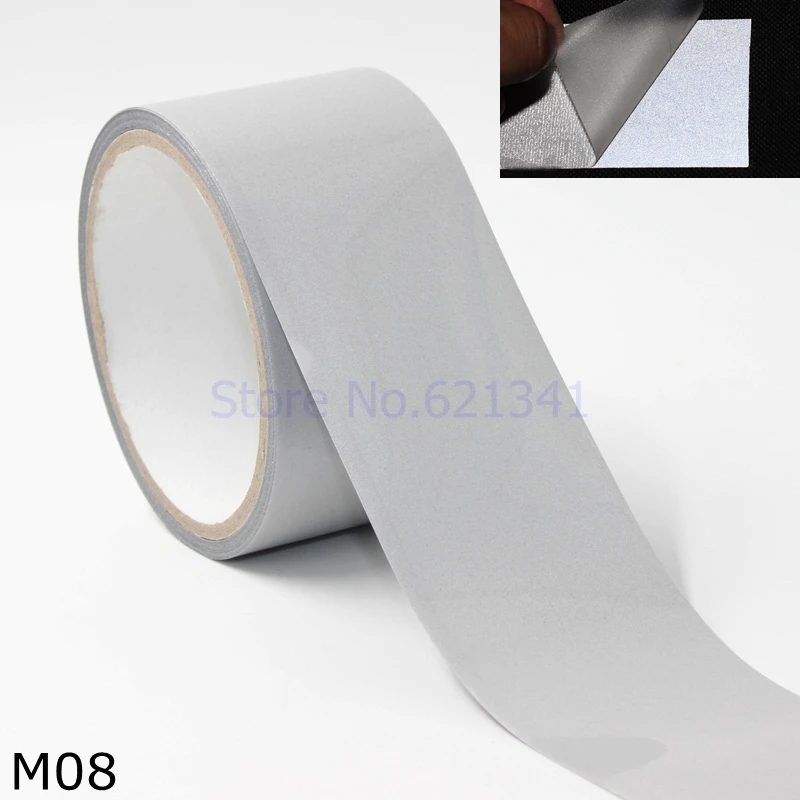 M08 высокая видимость безопасная Серебряная светоотражающая лента DIY Железная на