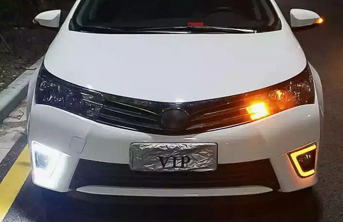 DRL для Toyota Corolla 2014 2015 2016 реле поворота 12 в светодиодный ные дневные ходовые огни