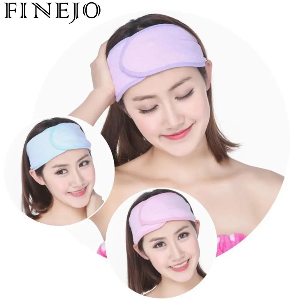 ФИНЕДЖО 2019 йога повязка на голову для женщин, эластичная косметическая повязка из мягкого материала для волос для банных полотенец, спа, бега и спортивных занятий