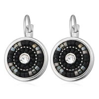 2022hot selling bohemia jewelry multi resin beads crystal rhinestone clip earrings round cuffs on ear brincos women friend gift