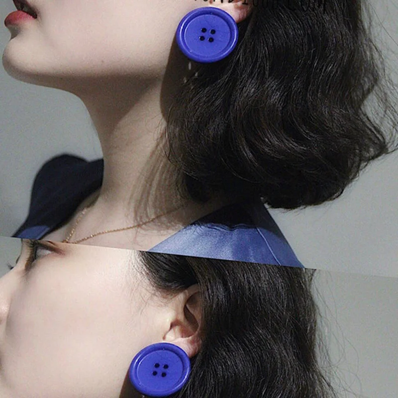 Распродажа 3 4 см креативные цветные серьги гвоздики ярких цветов в виде кнопки