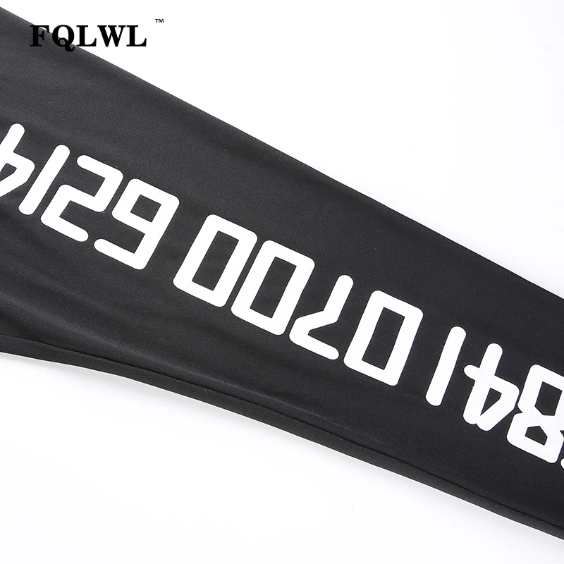 Женский Облегающий комбинезон на молнии FQLWL черный облегающий с буквенным