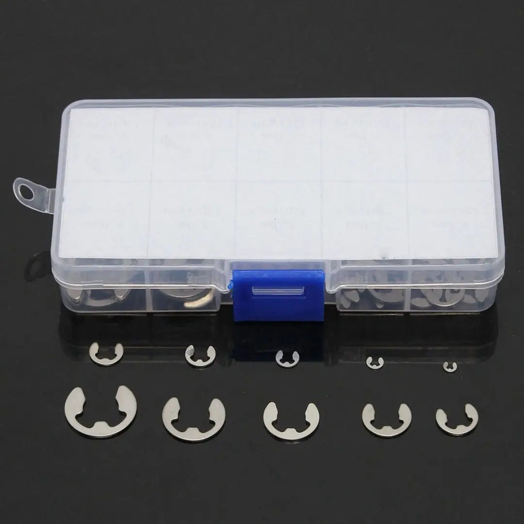 Набор из 120x нержавеющих электронных клип-шайба стопорное кольцо комплект