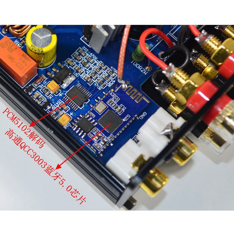 

Mini Class D TPA3116D2 2.0 Dual Core Fever Digital home theater amplifier 100W*2 Bluetooth Version 5.0 QCC3003 PCM5102