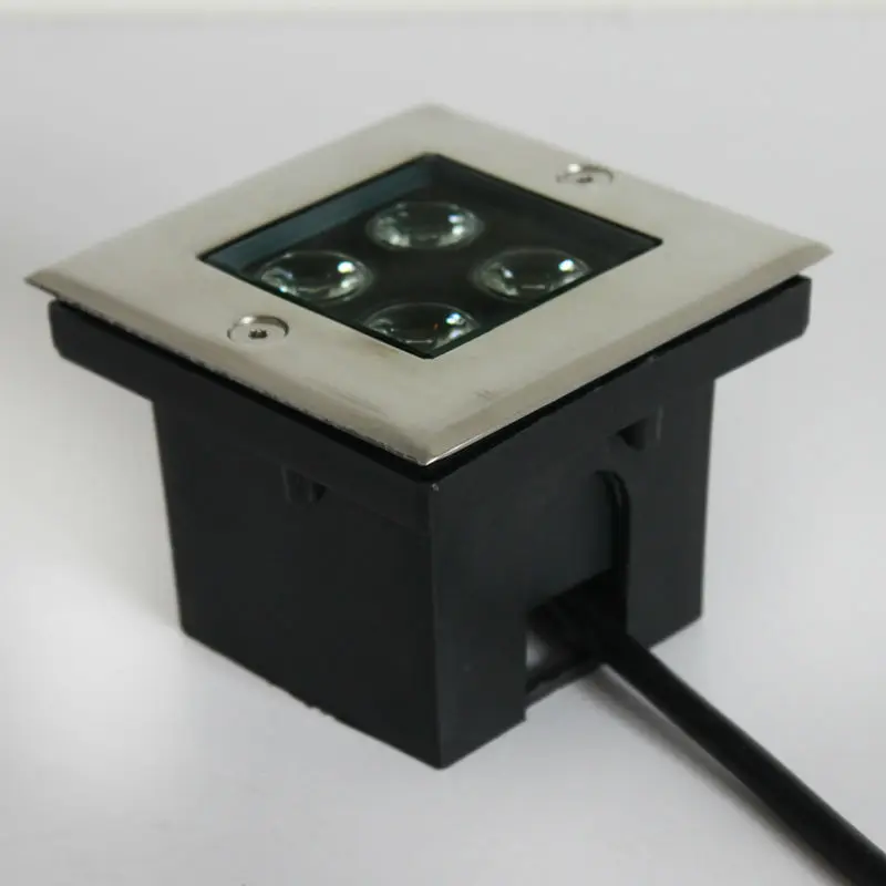 Квадратный светодиодный подземный светильник 4*1 Вт освещение для