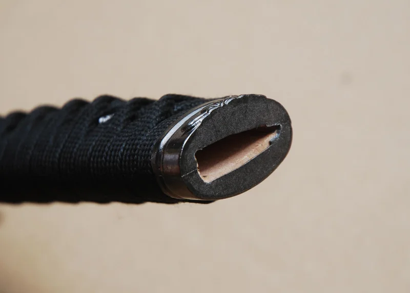 Новая прямая ручка Katana Tsuka из черного шелка и синтетического цвета Rayskin сплава