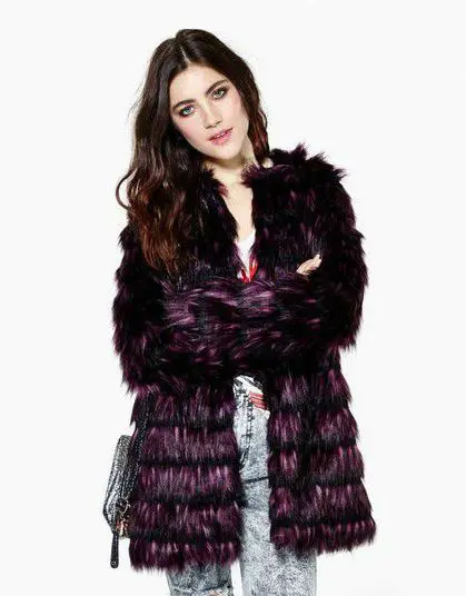 

Fashion street fox fur patchwork fur coat