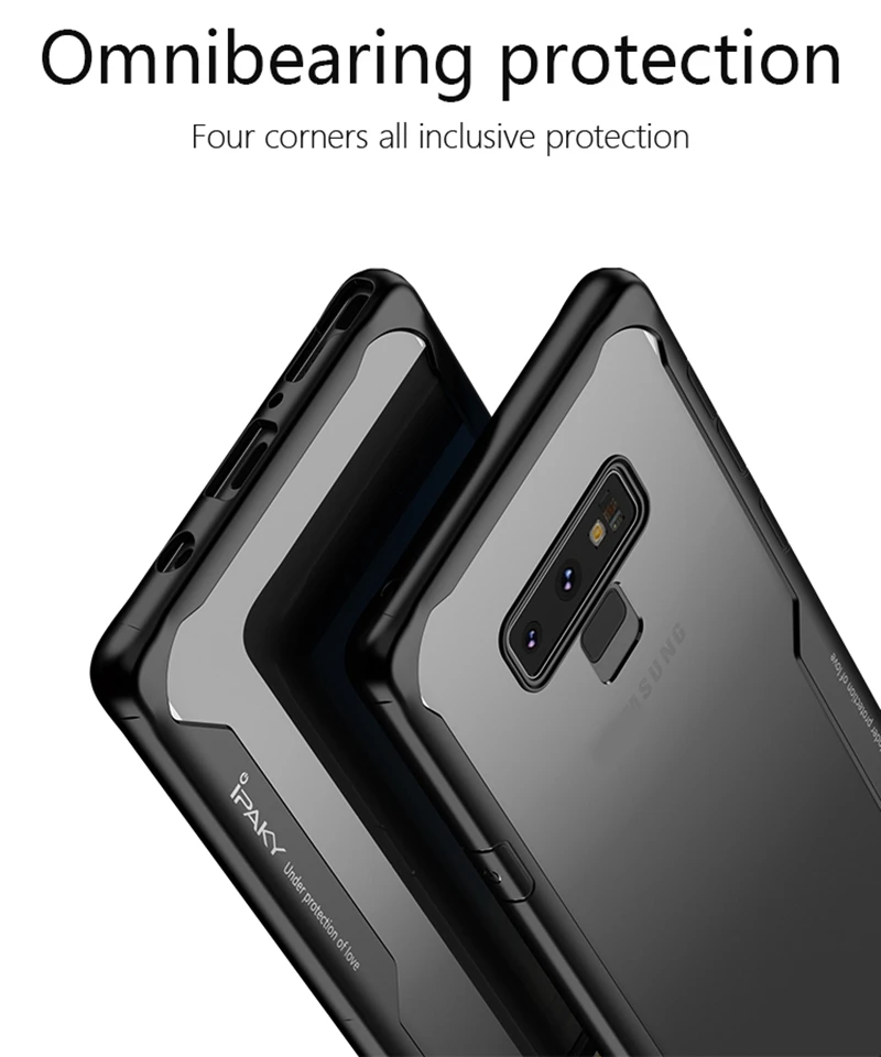 IPAKY противоударный чехол для samsung Galaxy Note 9 Роскошный прозрачный силикон ТПЭ+ PC чехол для телефона для samsung Galaxy Note 8
