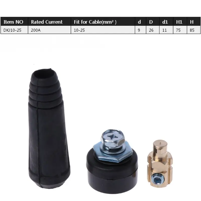 Усиленный изолированный сварочный кабель панель соединители набор гнезд DKJ10 25