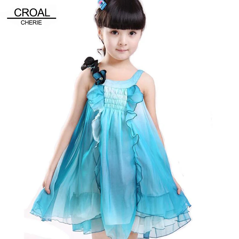 100-150cm Beautiful Flower Girls Dresses For Party And Wedding Chiffon Children Clothes Kids Beach Clothing | Детская одежда и