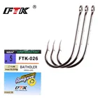 Крючки для ловли карпа FTK из высокоуглеродистой стали, 8 шт.-10 шт.упак. Размер 5 #-16 #, суперигольная точка и кольцо baidoler для рыболовных снастей