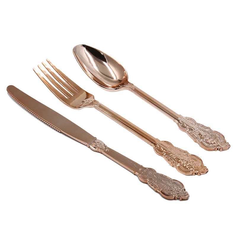 Одноразовые Имитационные Металлические Пластиковые золотые серебряные Резные