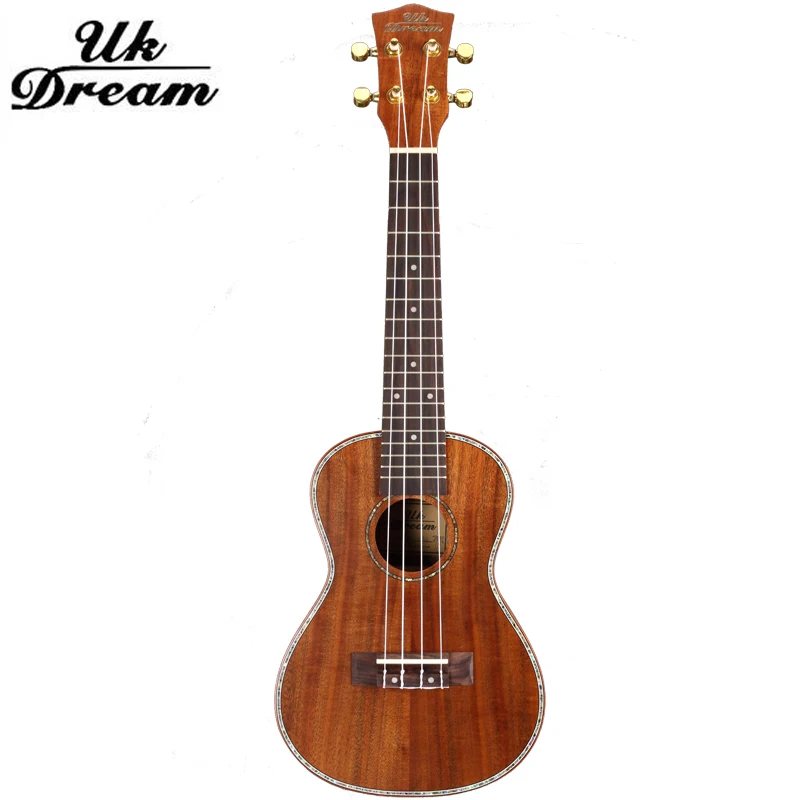 Полностью Sapele 23 дюйма Маленькая деревянная гитара с закрытой ручкой 4 струны 18