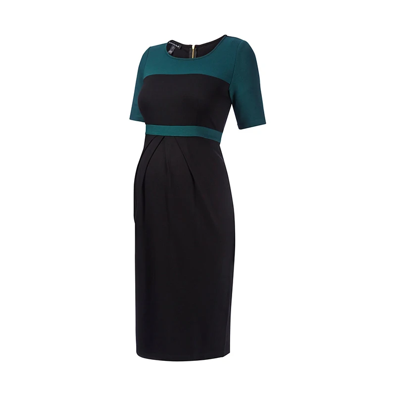 Летнее Хлопковое платье для беременных Одежда длина до колена плиссированное