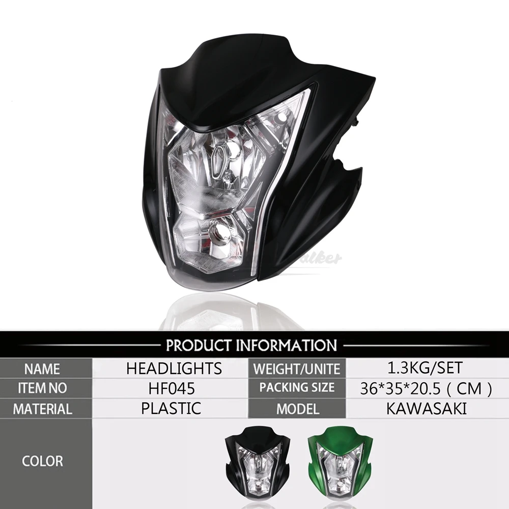 Для Kawasaki ER6N мотоциклетные фары сборки светлый дом Fit2012 2016 13 14 15 лет цвета: зеленый