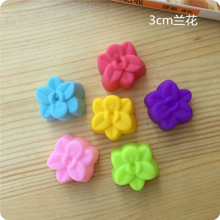 5 шт./лот Пищевая силиконовая форма для торта 3 см Орхидея шоколада цветы кекса |