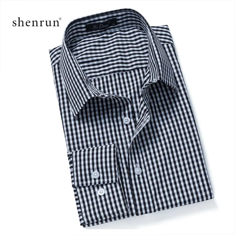 ShenRun 2020 Mens Business Casual Long Sleeve Shirts Men's Shirts Casual Slim Fits Classic Striped Social Dress Shirts Outwear
