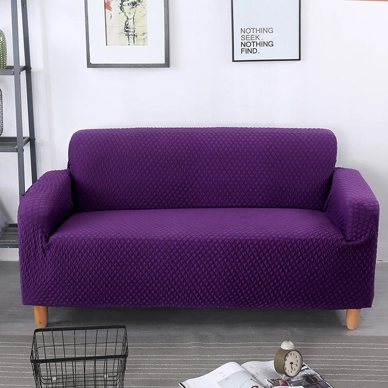 Purple Жаккардовый чехол для дивана для гостиной, чехол для дивана, Эластичный чехол для дивана для детей, домашних животных, собак, защитная мебель - Цвет: Purple