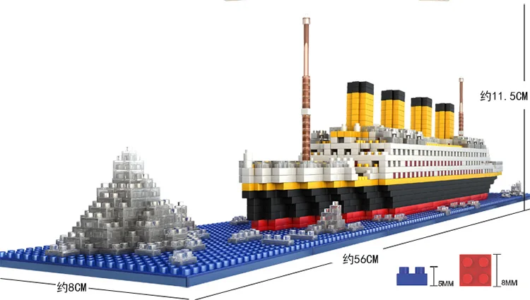 Titanic модель корабля строительные блоки кирпичи игрушки с 1860 шт Titan 3D набор Diy лодка образовательная коллекция для детей мальчиков