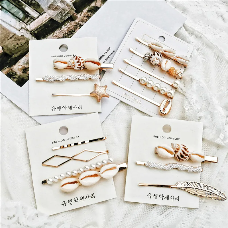 Заколки для волос в виде ракушек богемном стиле шпильки женщин и девушек