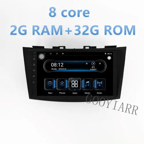 8core RAM2G ROM32G 1din Android8.1 автомобильный радиоприемник 8 ядерный RAM4G+ ROM32G автомобильный мультимедийный плеер для Suzuki swift 2012- со стерео FM gps navi wifi - Цвет: 8core RAM2G ROM32G