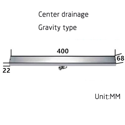 Center drainage 40cm SUS нержавеющая сталь ванная комната квадратный Невидимый прямоугольник гравитационного типа напольные стоки душевая комната лайнер слив FD816 - Цвет: Center drainage 40cm