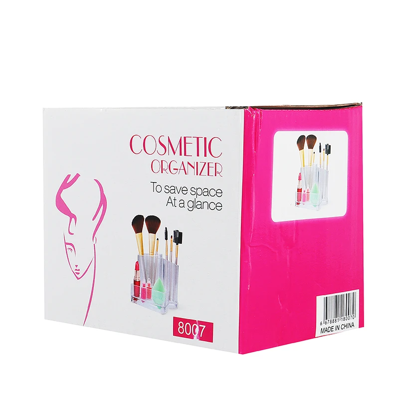 Прозрачная косметическая коробка для хранения кистей макияжа органайзер