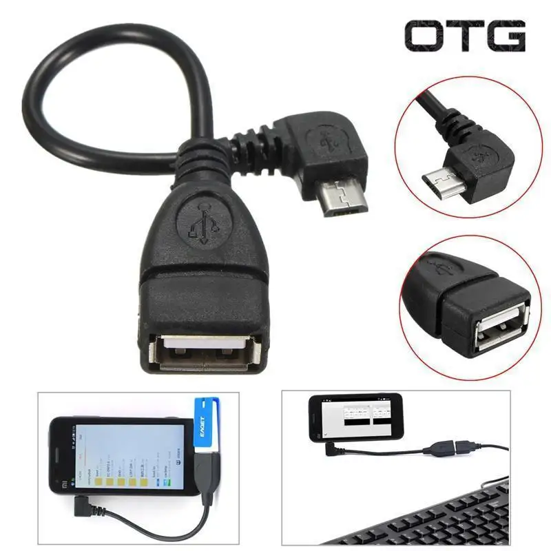 Удлинительный кабель адаптер с левым углом 90 градусов Micro Male на Usb 2 0 Female OTG|Кабели