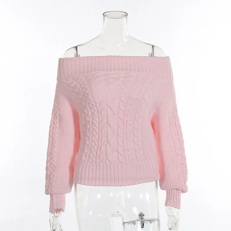 Весна/Осень Новые Модные свободные трикотажный пуловер с пышными рукавами Slash