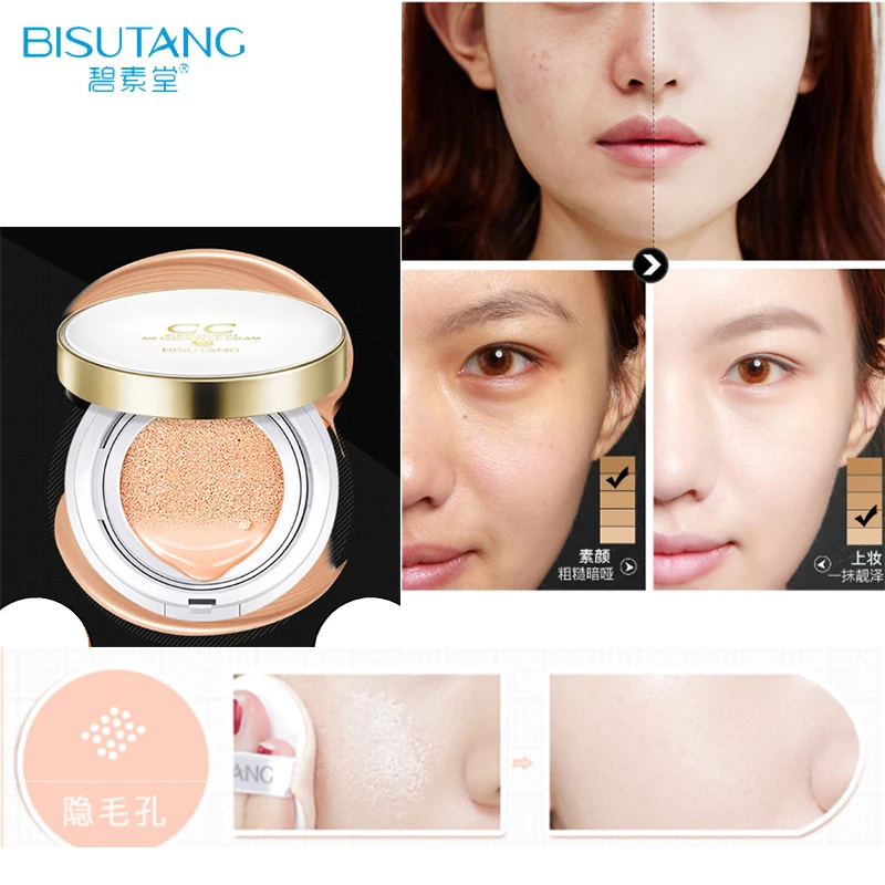 BISUTANG Sunscreen Air Cushion CC Cream Moisturizing Whitening Makeup Easy to Absorb For Face Beauty |
