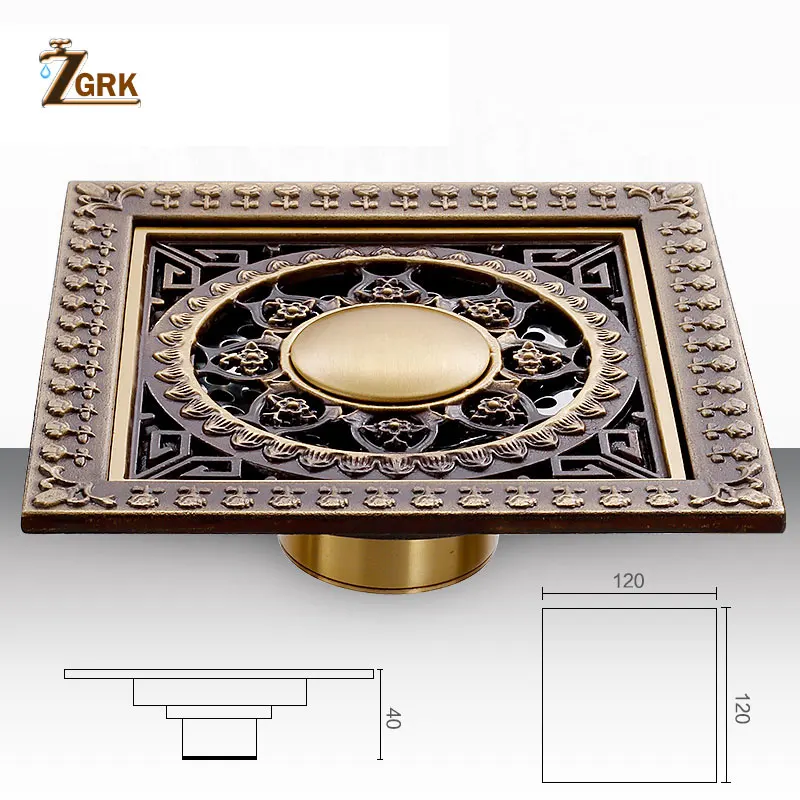 Слив для душа ZGRK Античный Твердый латунный сливной фильтр пола аксессуары ванной