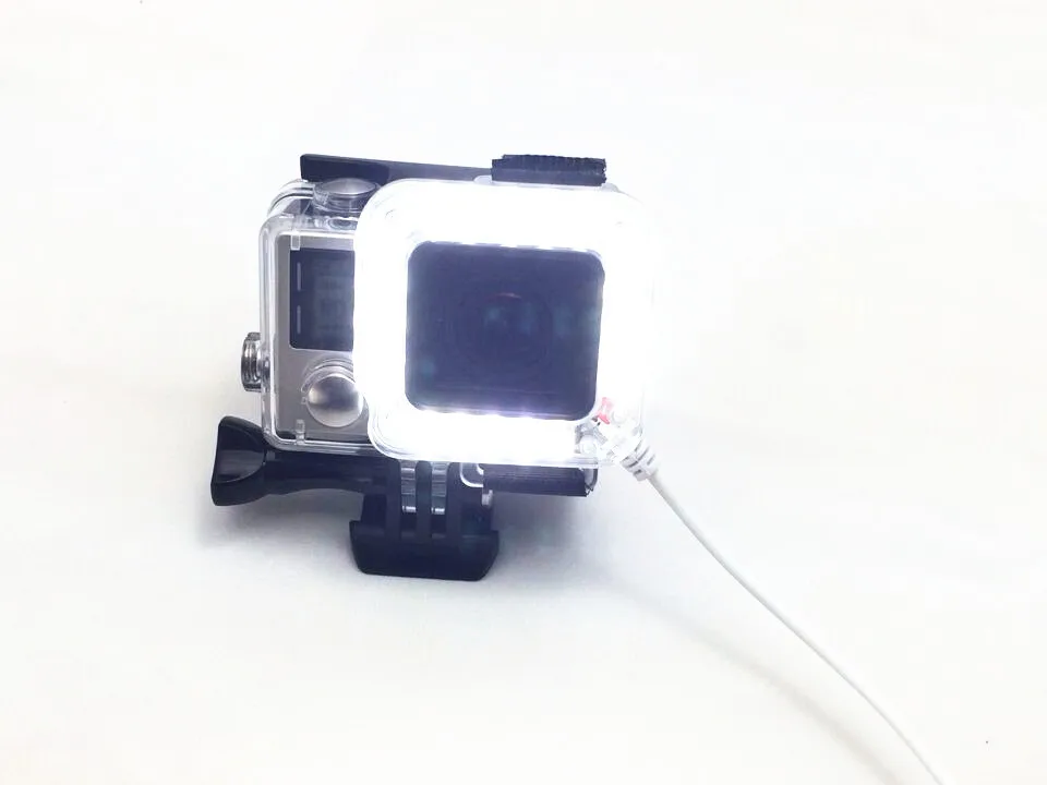 Go pro Аксессуары LED Заполняющего Света Гора Gopro Hero 4 3 + Корпус Объектива ДЛЯ Pro Hero3