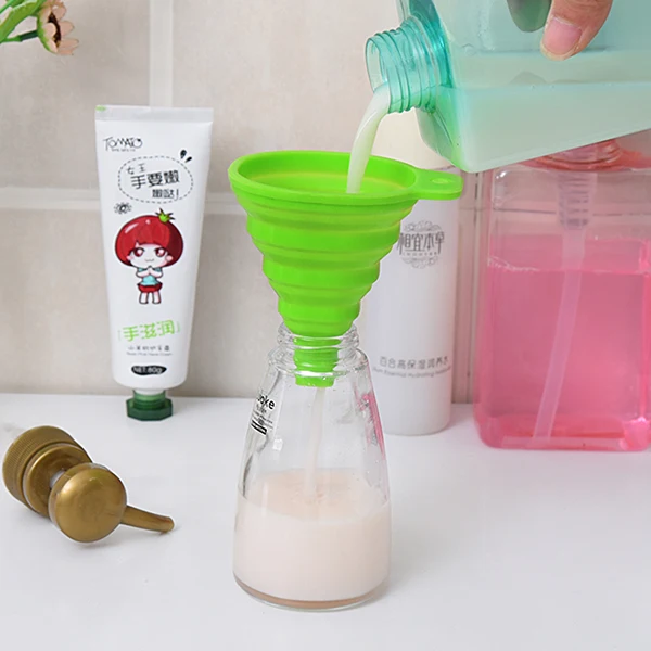 Складная телескопическая кухонная мини воронка из пищевого силикона|funnel