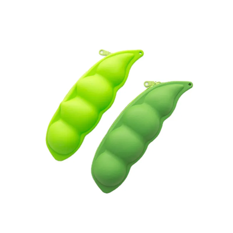 as picture show Aubergine bean ручка в форме ручки силиконовая Студенческая сумка-Карандаш сумка для начальной школы и средний чехол для письма посуда - Цвет: as picture show