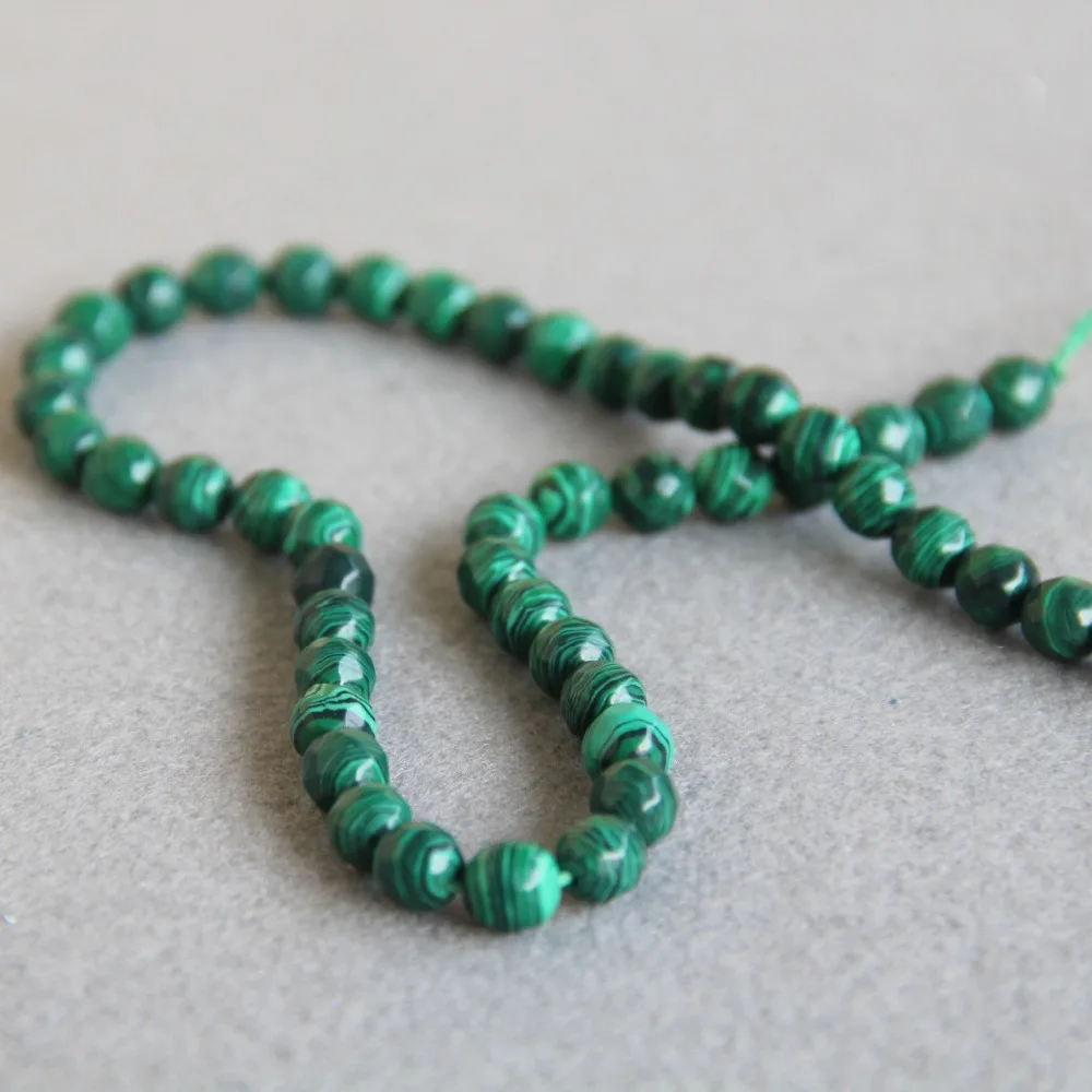 (Min Order1) 8mm New Faceted Green Natural Azurite Stone Malachite Beads DIY Accessory Parts 15inch Women Jewelry Making Design | Украшения