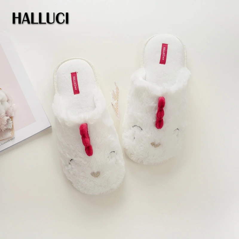 Kawaii/домашние тапочки из флиса в виде цыплят Женская Повседневная зимняя обувь с