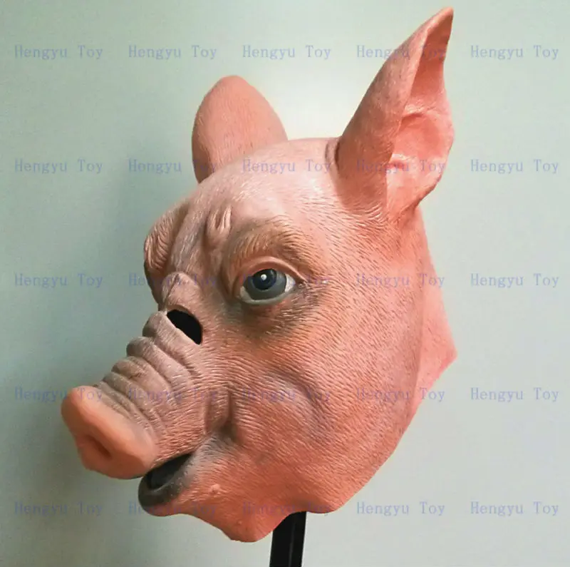 3D симпатичная Реалистичная латексная маска на голову свиньи для Хэллоуина|pig head