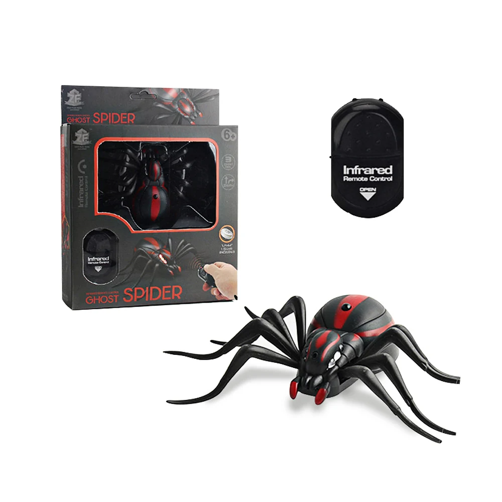 Spider With Box Электрический пульт дистанционного управления Краб ИК-паук рептилия RC животное высокая модель моделирования детей Обучающие Игрушки для раннего развития - Цвет: Spider With Box