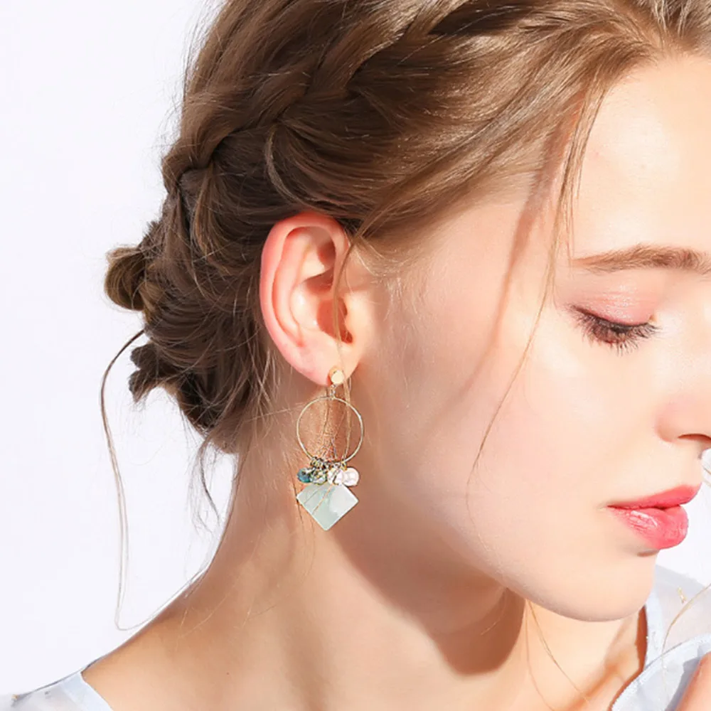 GEEZII геометрические модные дикие серьги женские корейские версии личности
