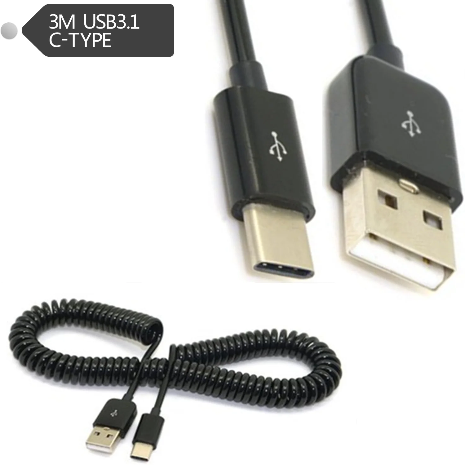 Спиральный витой адаптер USB 3 1 стандарта штекер 2 0 м кабель адаптера 10 футов|usb 3.1|usb