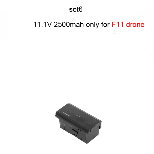 set6 Lamsam Li-po Аккумулятор 7,4 в 1200 мАч аккумулятор для SJ R/C Z5 11,1 В 2500 мАч F11 Дрон Режим высокой фиксации складной Радиоуправляемый квадрокоптер Дрон - Цвет: set6