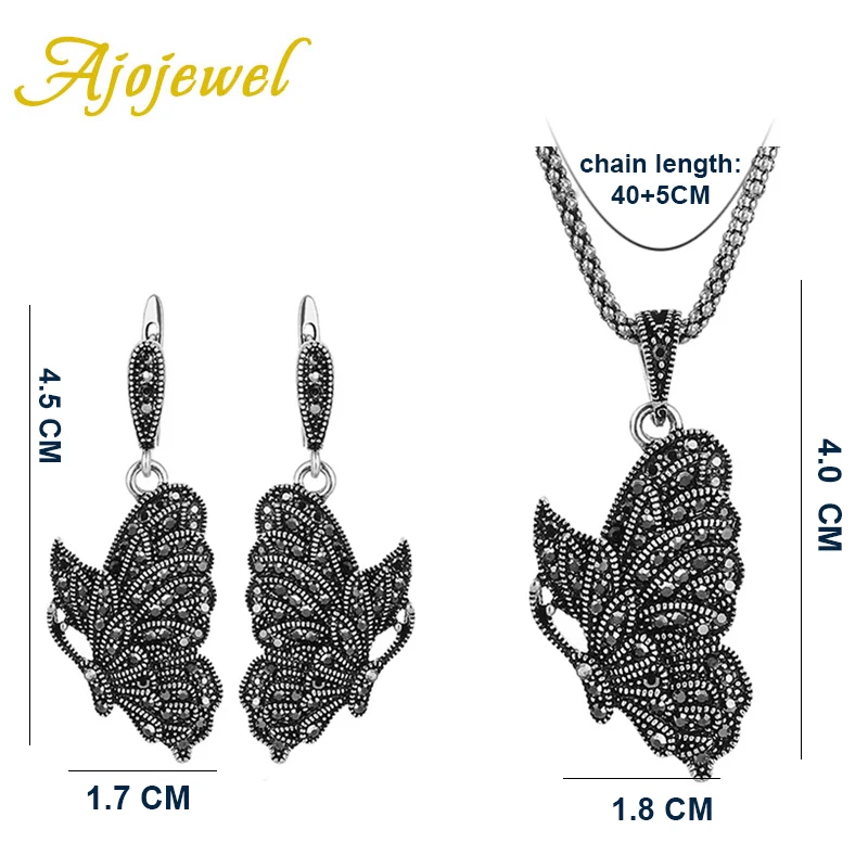 Женское Винтажное колье и серьги в стиле ретро|necklace and earrings|parure bijouxanimal jewelry set |