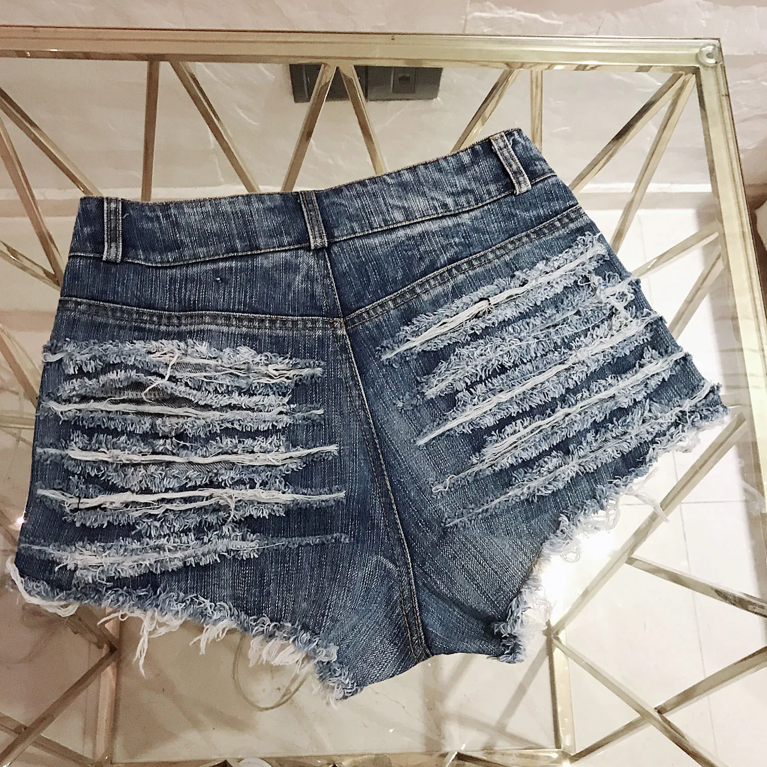 Новые летние сексуальные джинсы горячие ночной клуб короткие брюки женские с высокой талией Прямые рваные джинсы