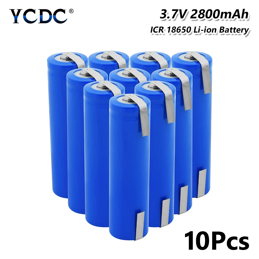 18650 литиевая батарея 2800mAh 3 7 V литий ионная аккумуляторная + DIY никелевые листы для