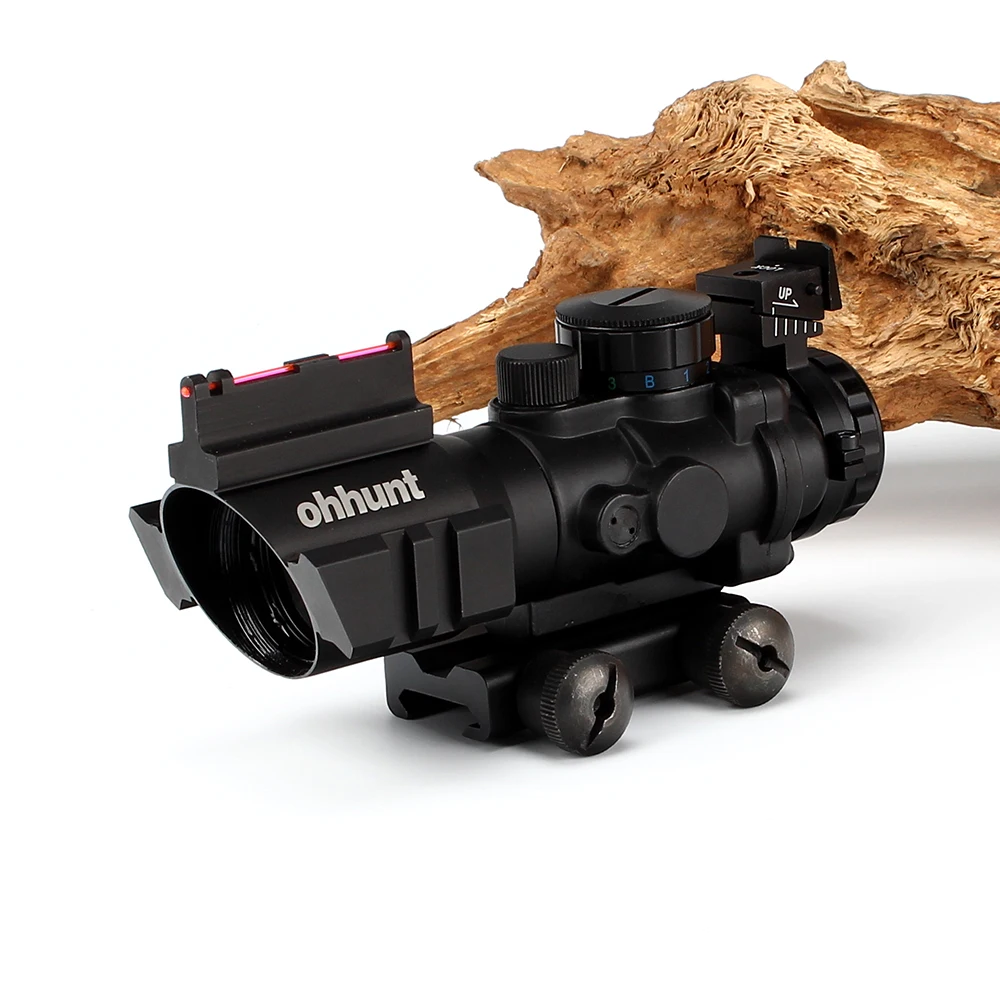 Ohhunt PM 4X32 CB компактный прицел для винтовки красный зелено-синее стекло сетка с тремя подсветкой тактический оптический прицел передние и прицелы