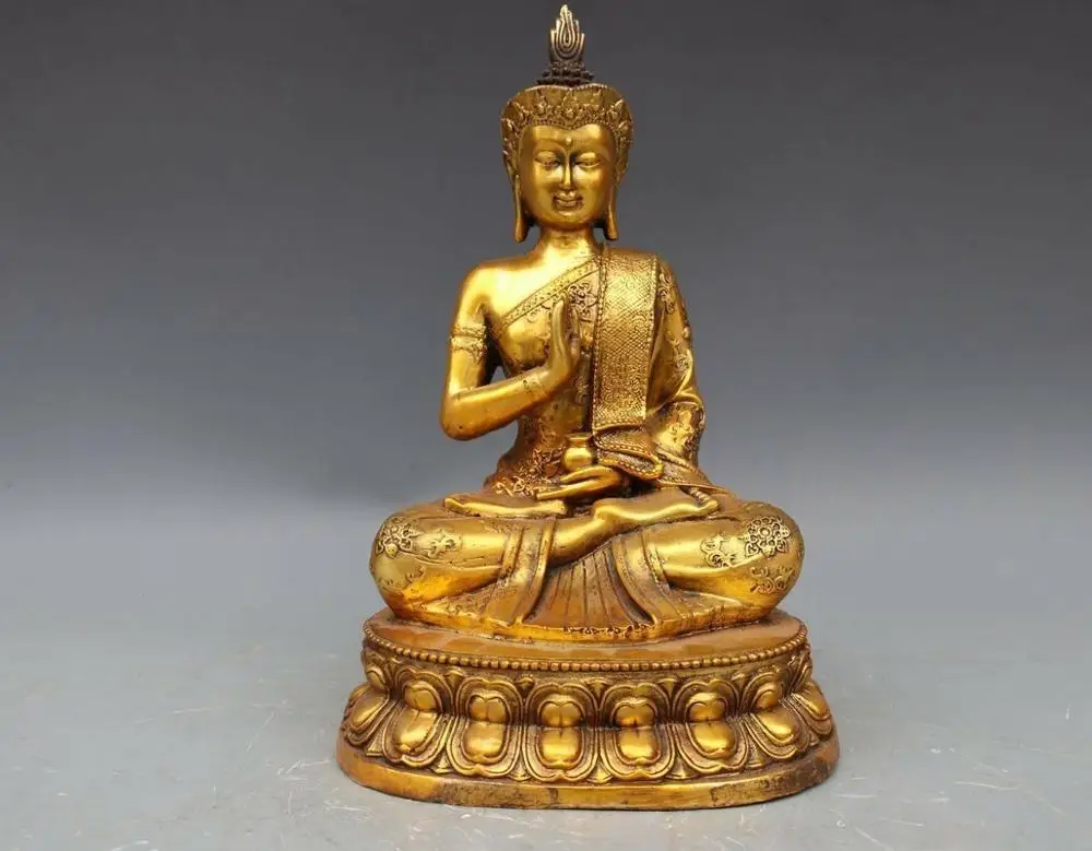 Тайваньский буддистский храм медная бронза Tathagata Rulai статуя Будды