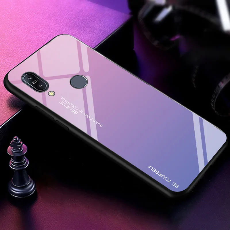 Gradient Aurora Case for ASUS ZenFone Max Pro (M1) ZB601KL ZB602KL Tempered Glass Back X00TD Colorful Cover Shell |