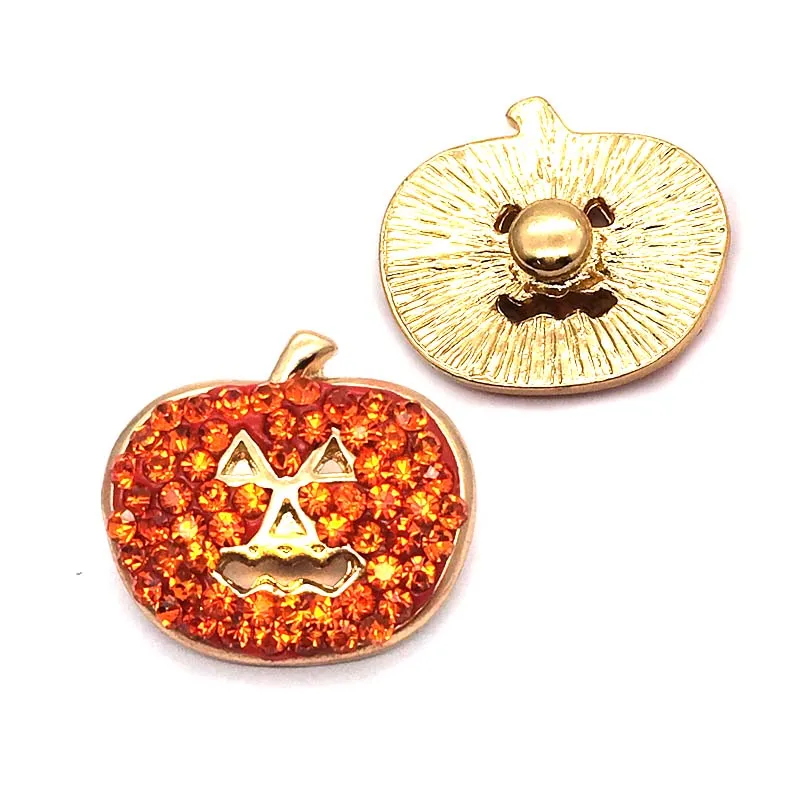 

Wholesale w062 Halloween 18mm 20mm rhinestone metal button for snap button Bracelet Necklace Jewelry For Women Silver jewelry